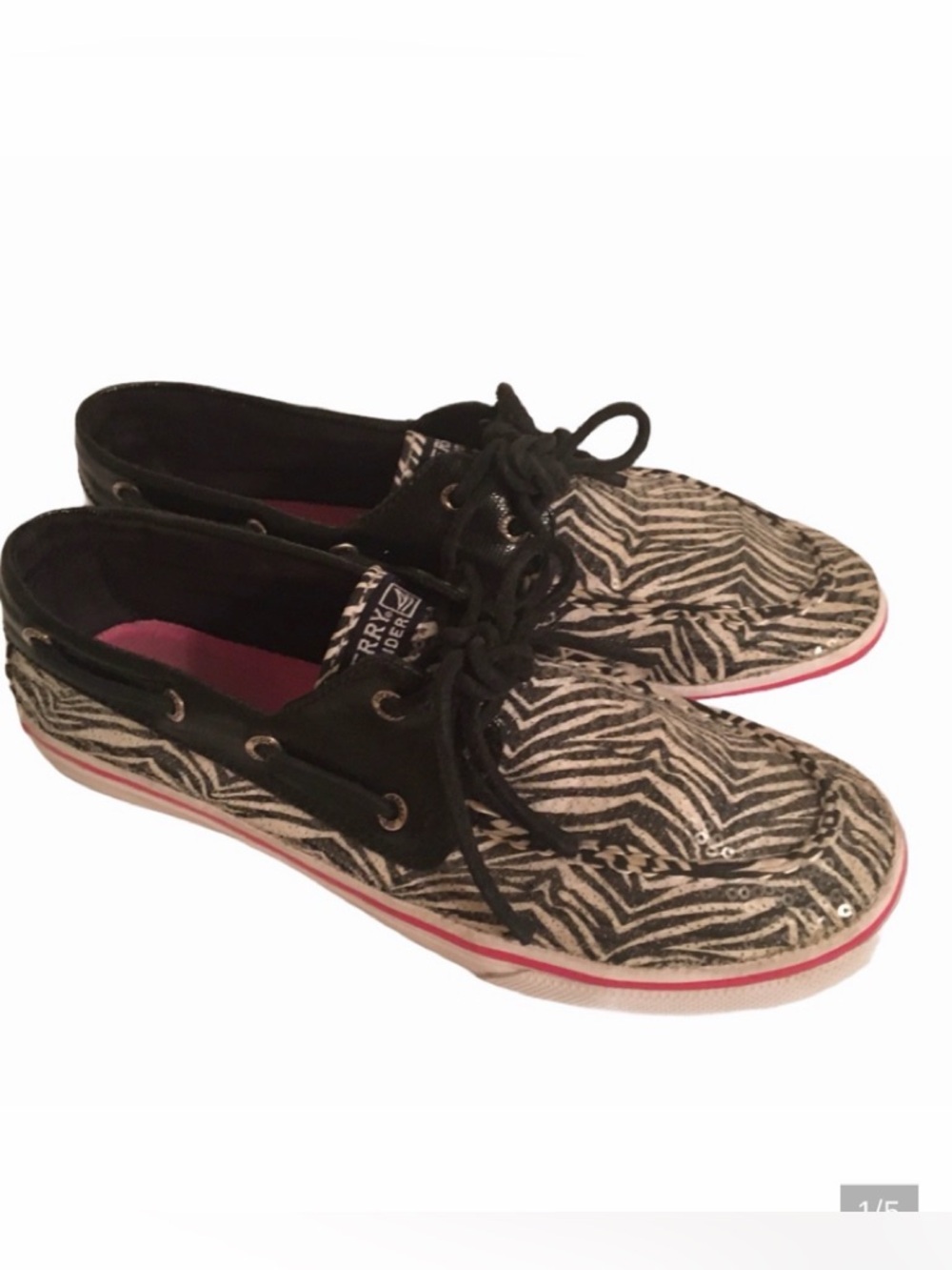 Sperry "Bahama" Zebra Print Boat Shoe 5